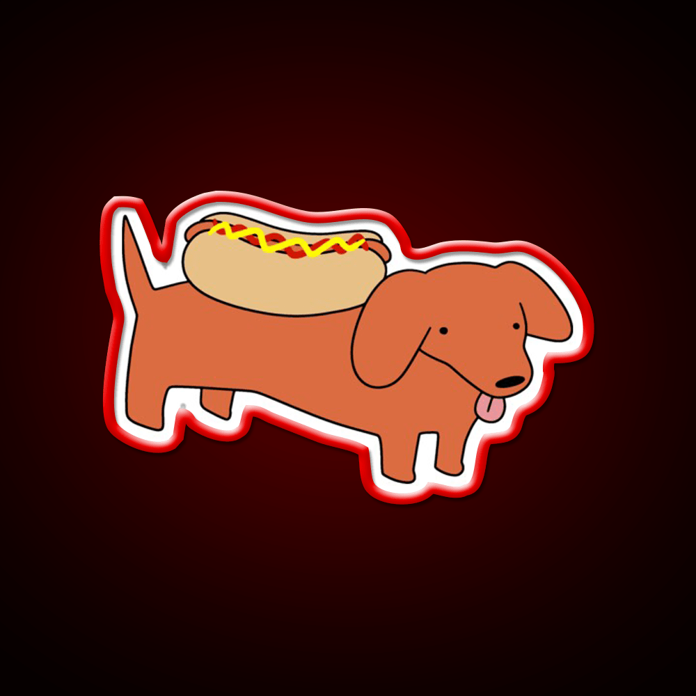 Hotdog Dachshund Fast Food Led Neon Sign For Burger Place Rgb Color - Shineneon