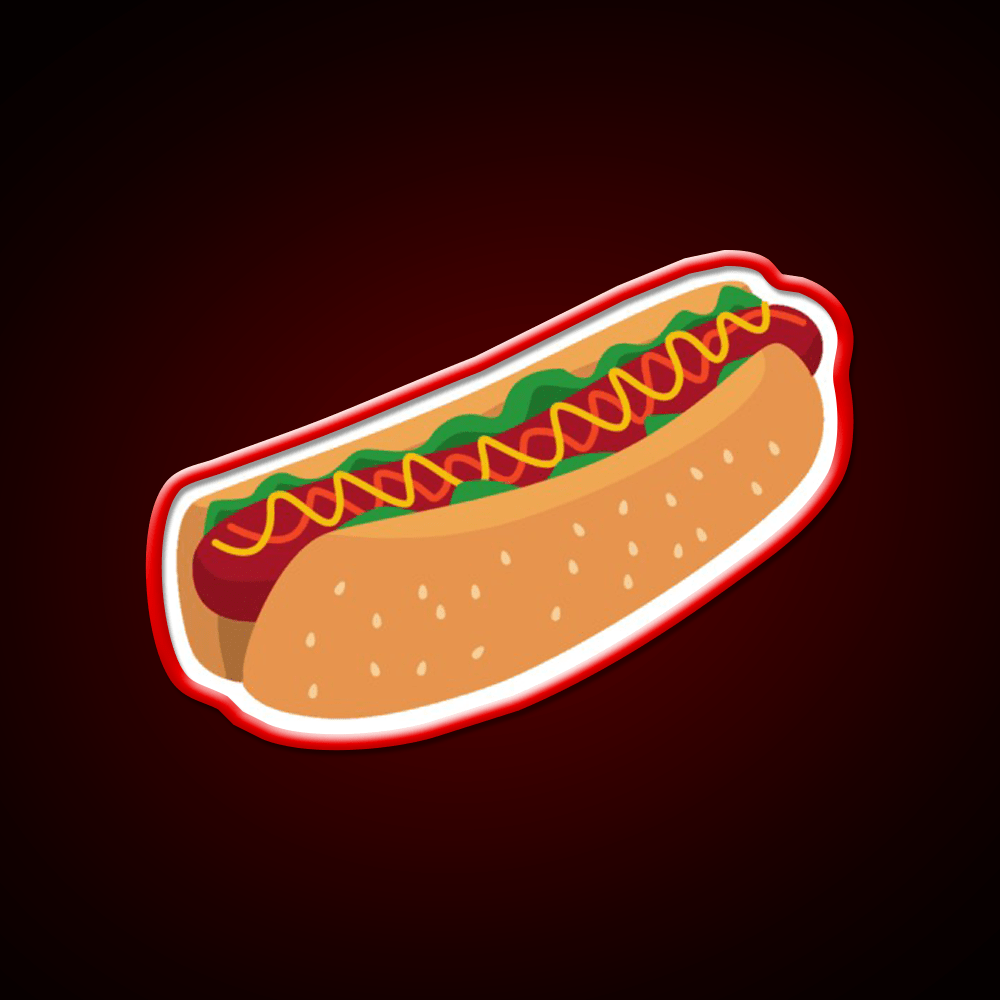 Hotdog Fast Food Led Neon Sign For Burger Place Rgb Color - Shineneon