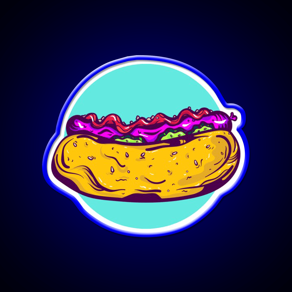 Hotdog Fast Food Led Neon Sign For Burger Place Wall Decor Rgb Color - Shineneon