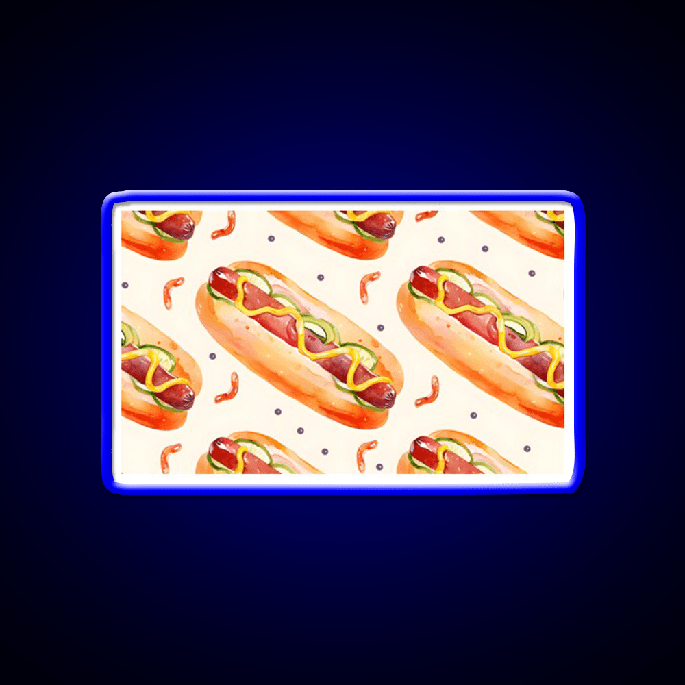 Hotdog Pattern Sausages Snack Food Led Neon Sign Rgb Color - Shineneon