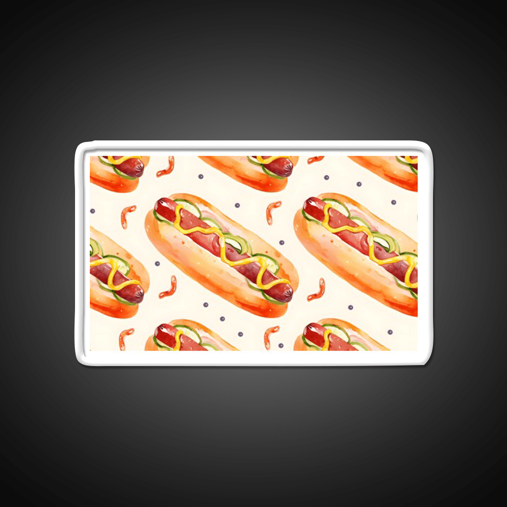 Hotdog Pattern Sausages Snack Food Led Neon Sign Rgb Color - Shineneon
