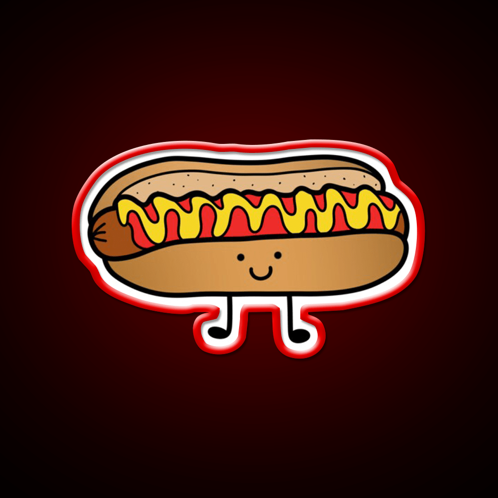Hotdog Periito Caliente Fast Food Led Neon Sign For Burger Place Rgb Color - Shineneon