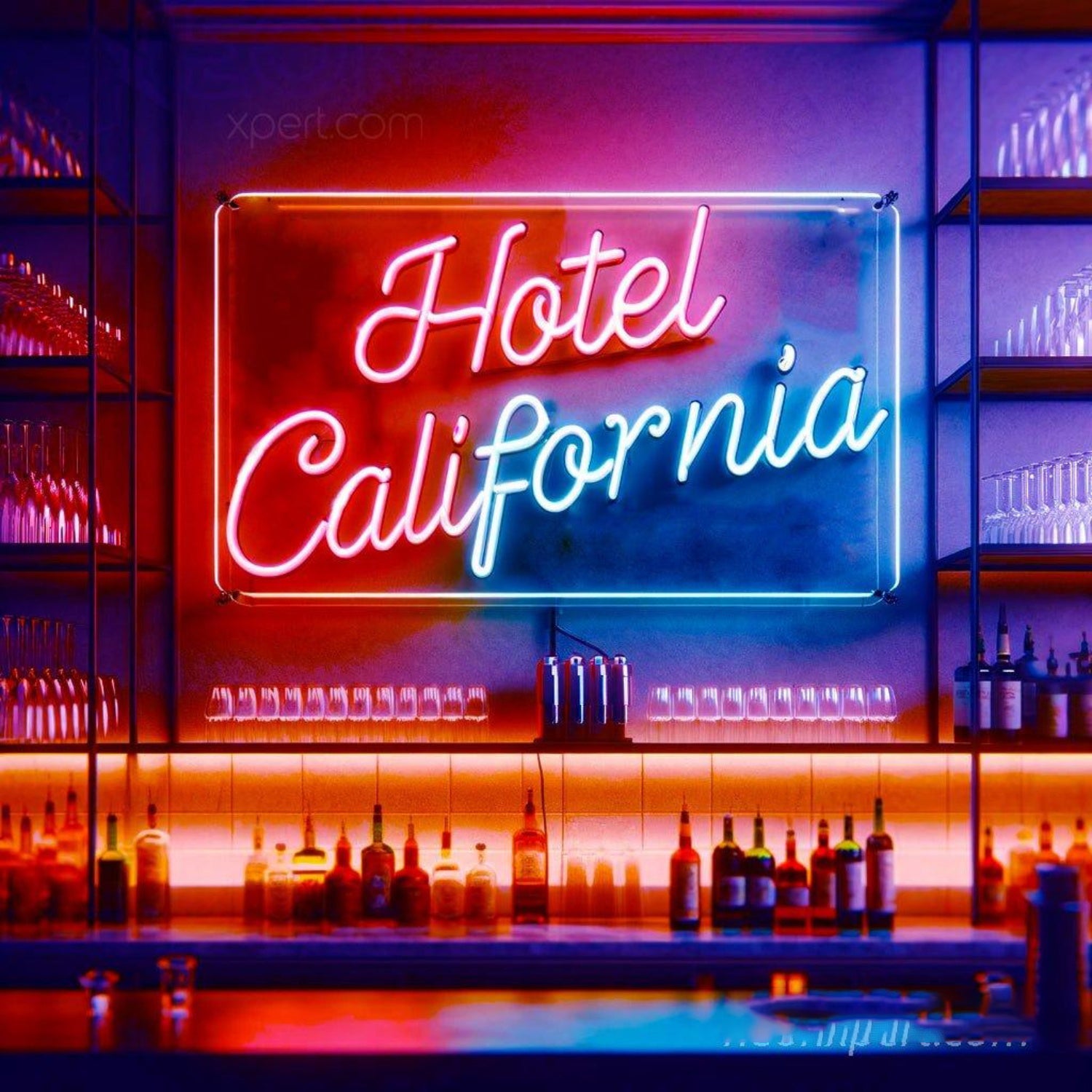 Hotel California Pink Teal Blue Led Neon Sign Bar Decor | Shineneon