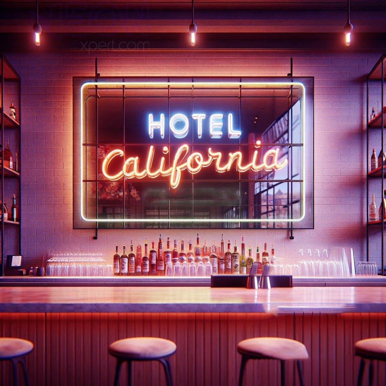 Hotel California Pink Teal Blue Led Neon Sign Bar Decor | Shineneon
