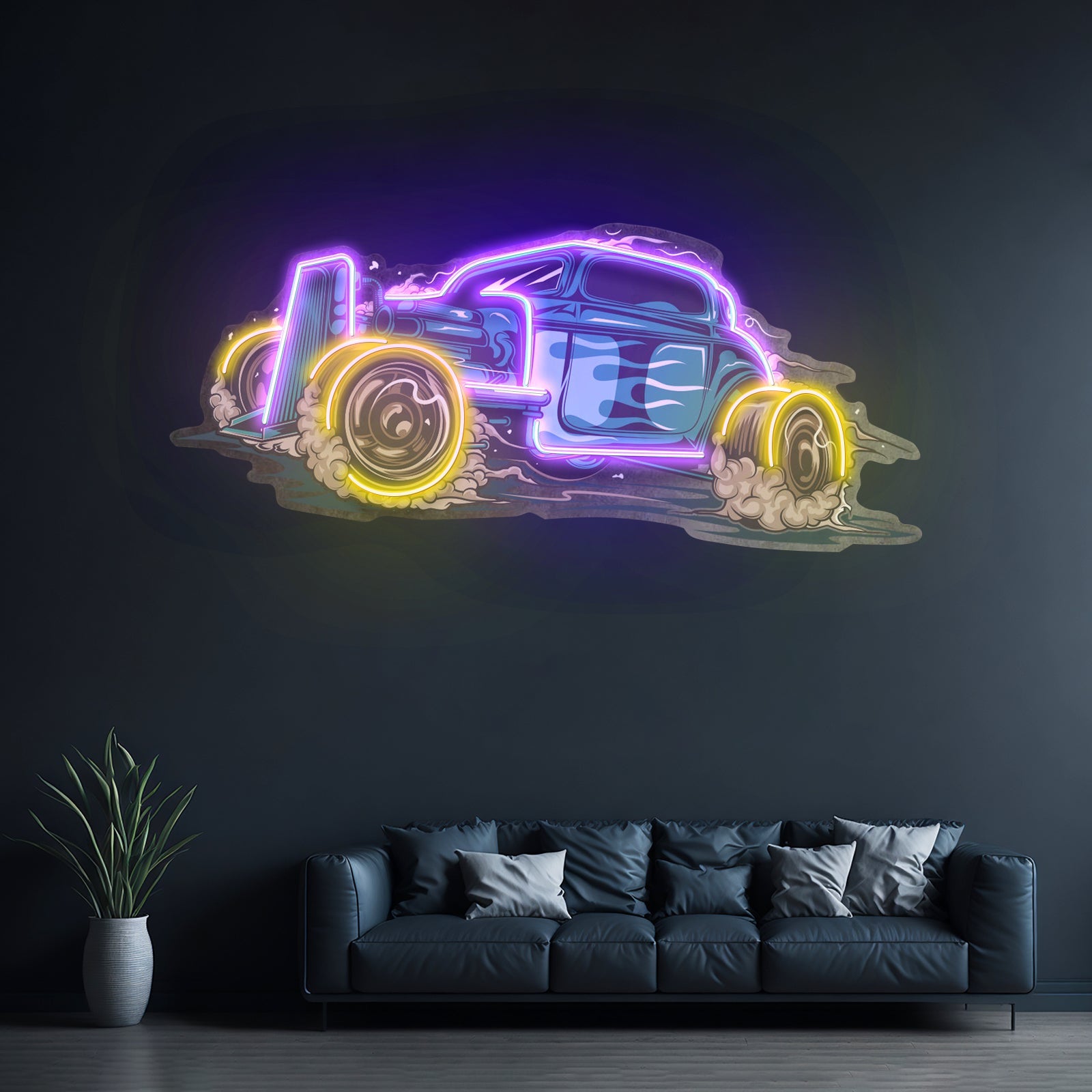 Hotrod Car Led Neon Sign Light Custom Led Signs - Shineneon