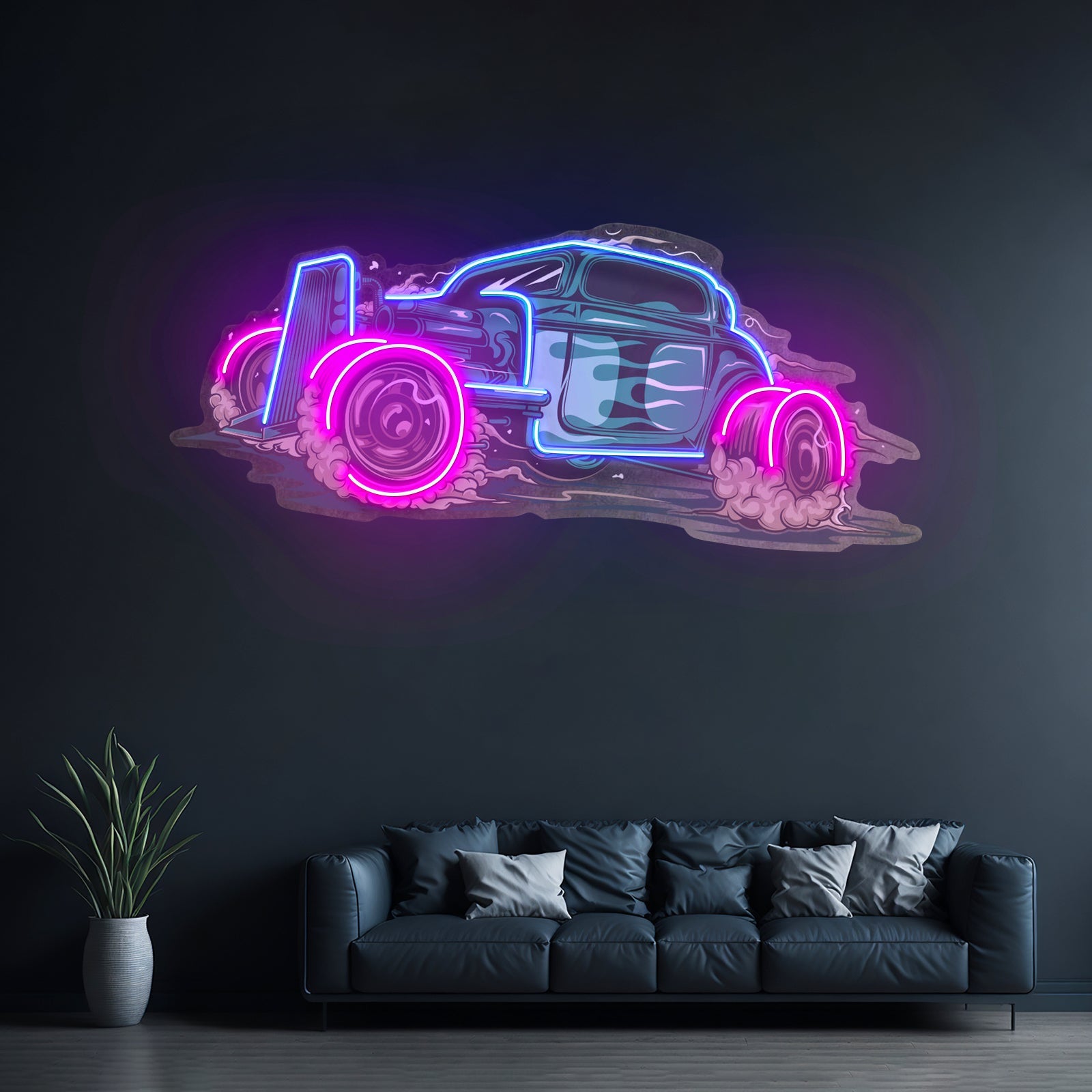 Hotrod Car Led Neon Sign Light Custom Led Signs - Shineneon