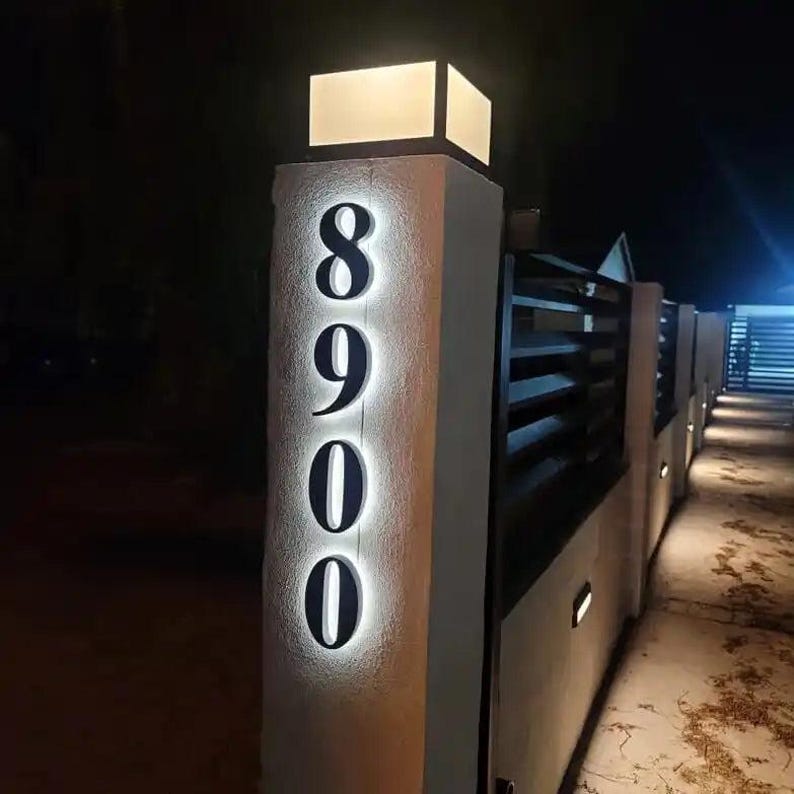House Number 8900 Backlit Channel Letters Led Light Sign - Shineneon