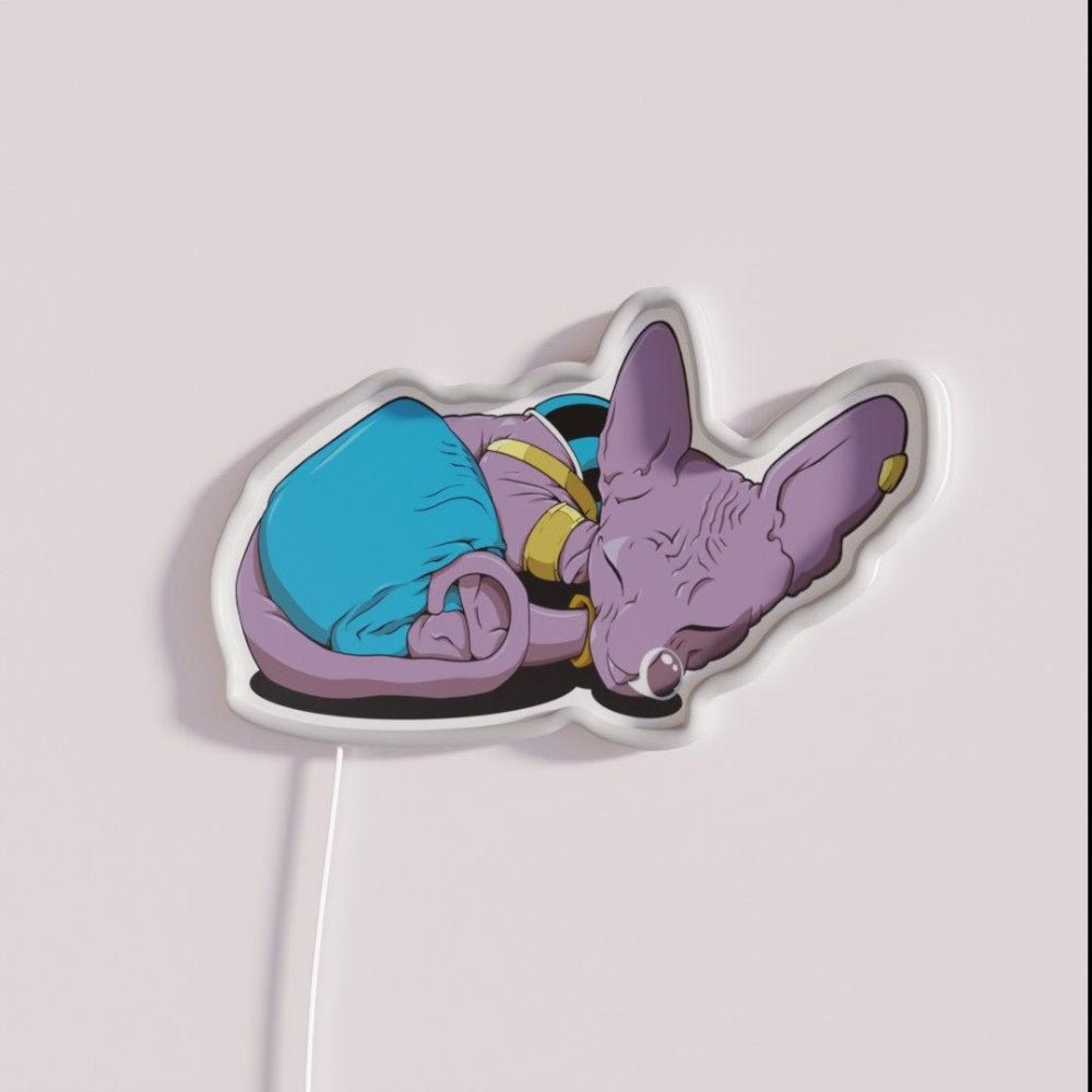 Housecat Lord Beerus Sleeping Rgb Led Neon Sign - Shineneon
