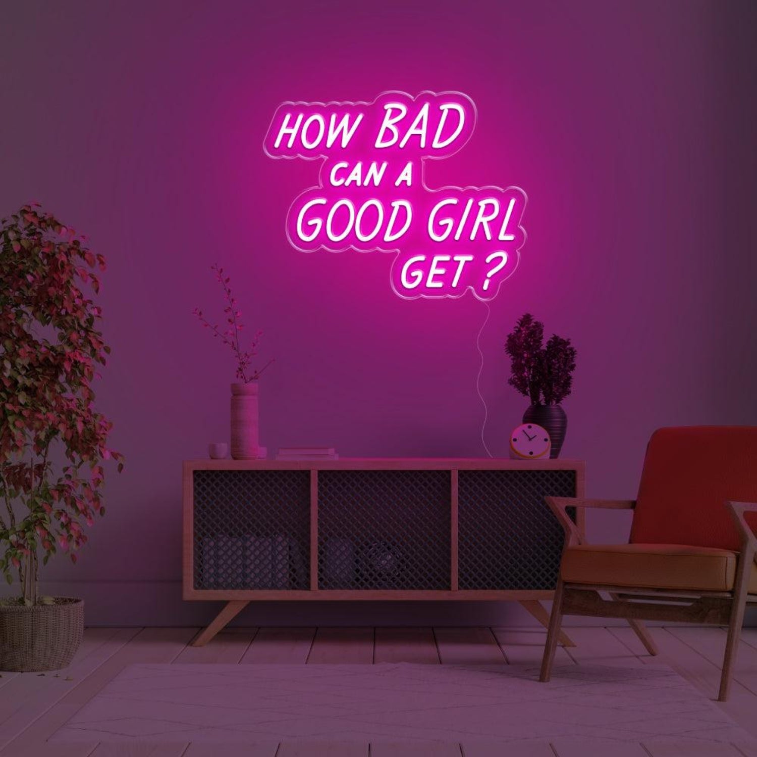 How Bad Can A Good Girl Get Pink Led Neon Sign For Modern Home Decor | Shineneon