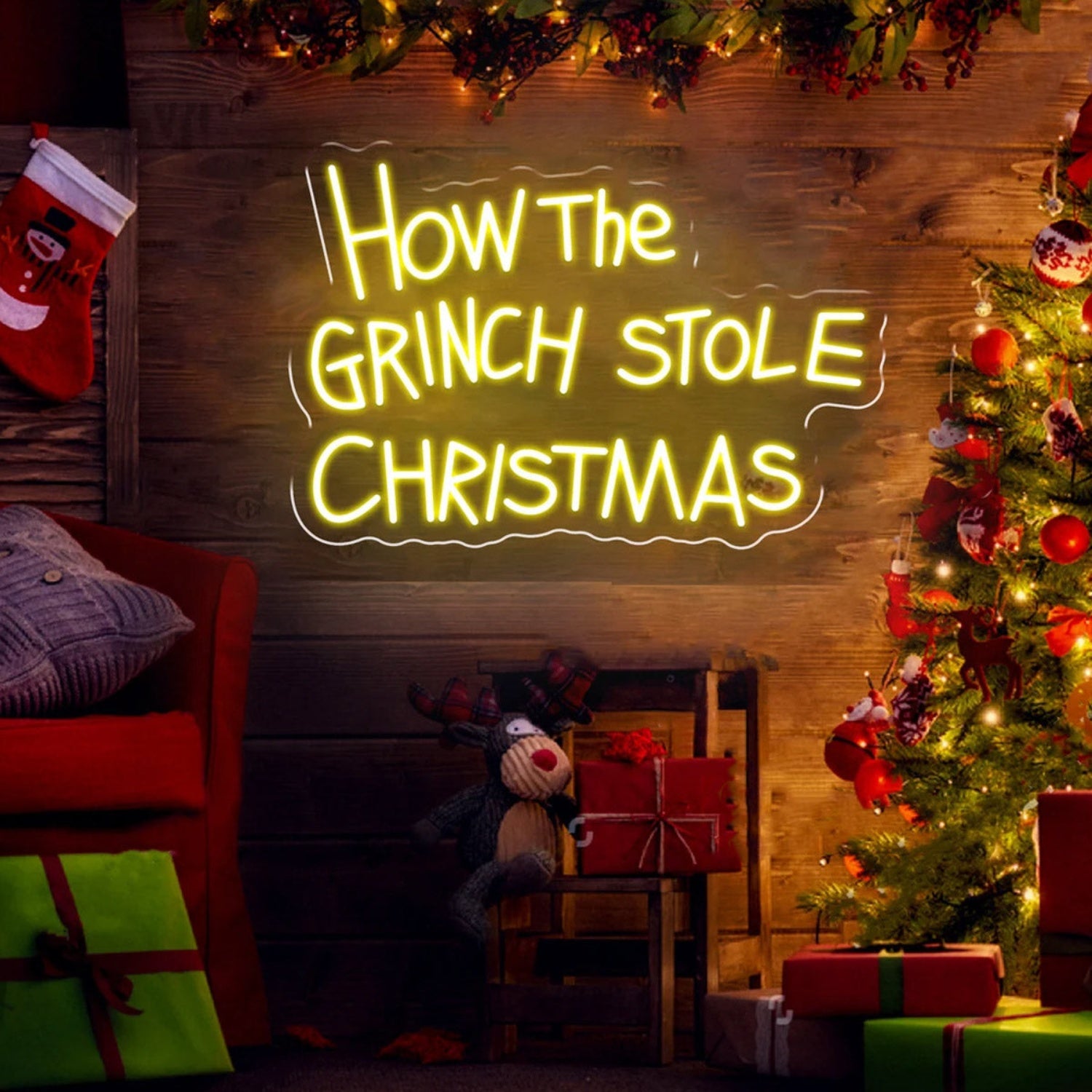 How The Grinch Stole Christmas Neon Sign Party Decoration | Shineneon