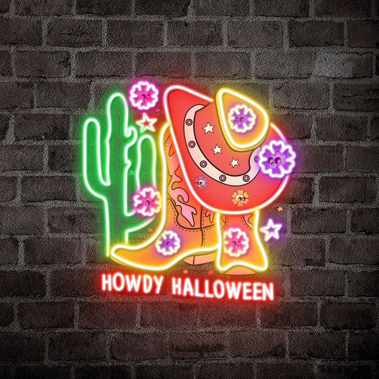 Howdy Boost Halloween Acrylic Led Neon Sign | Shineneon