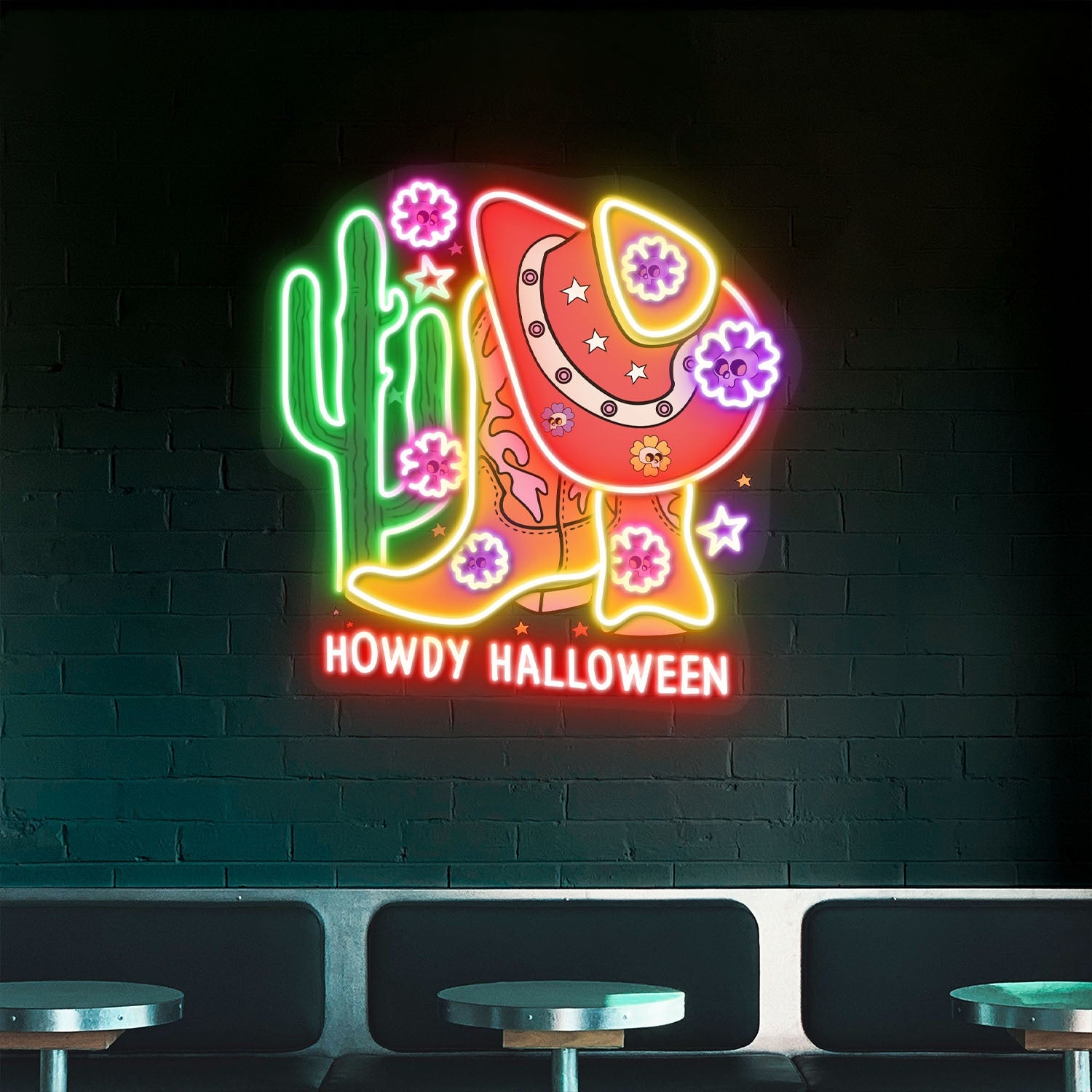 Howdy Boost Halloween Acrylic Led Neon Sign | Shineneon