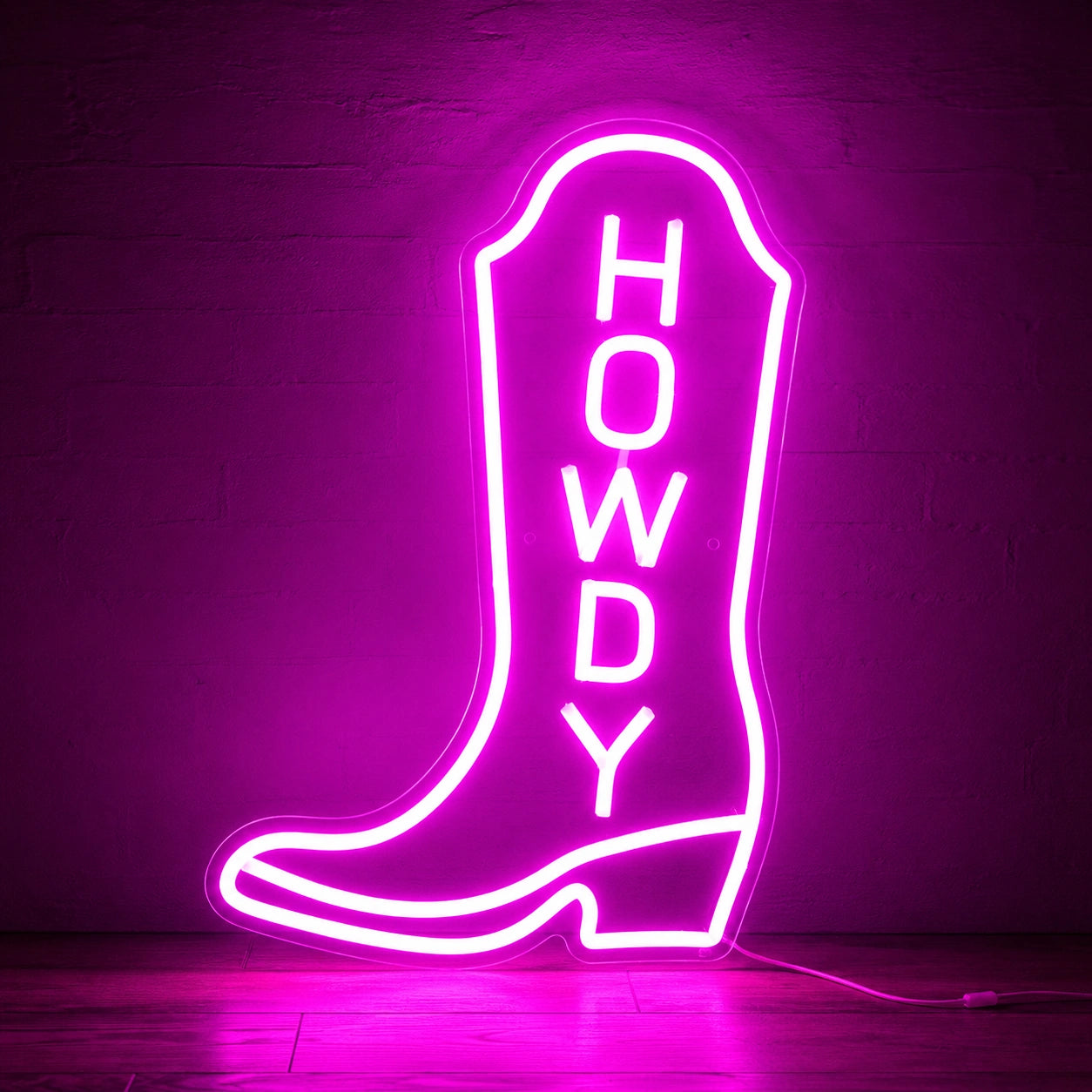 Howdy Cowboy Boot Neon Sign LED Neon Sign main product image