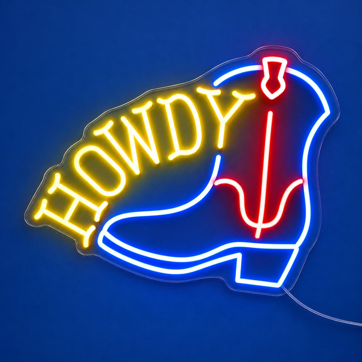 Howdy Cowboy Boots LED Neon Sign - Shineneon