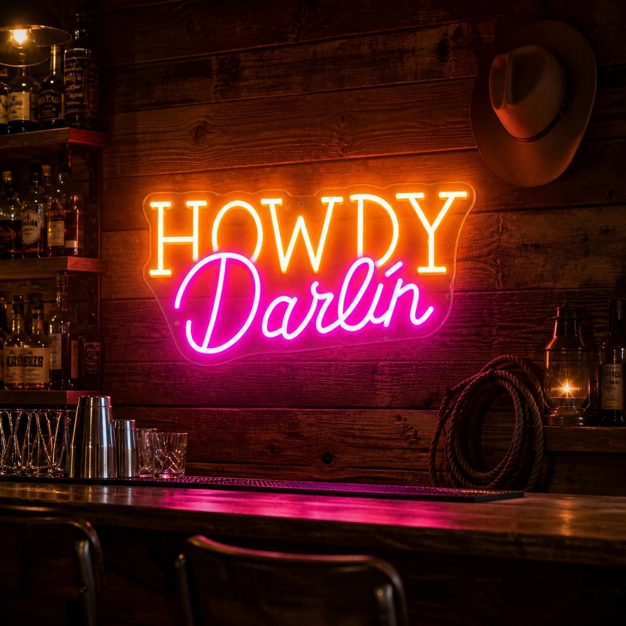 Howdy Darlin Bedroom Vintage LED Neon Sign - Shineneon