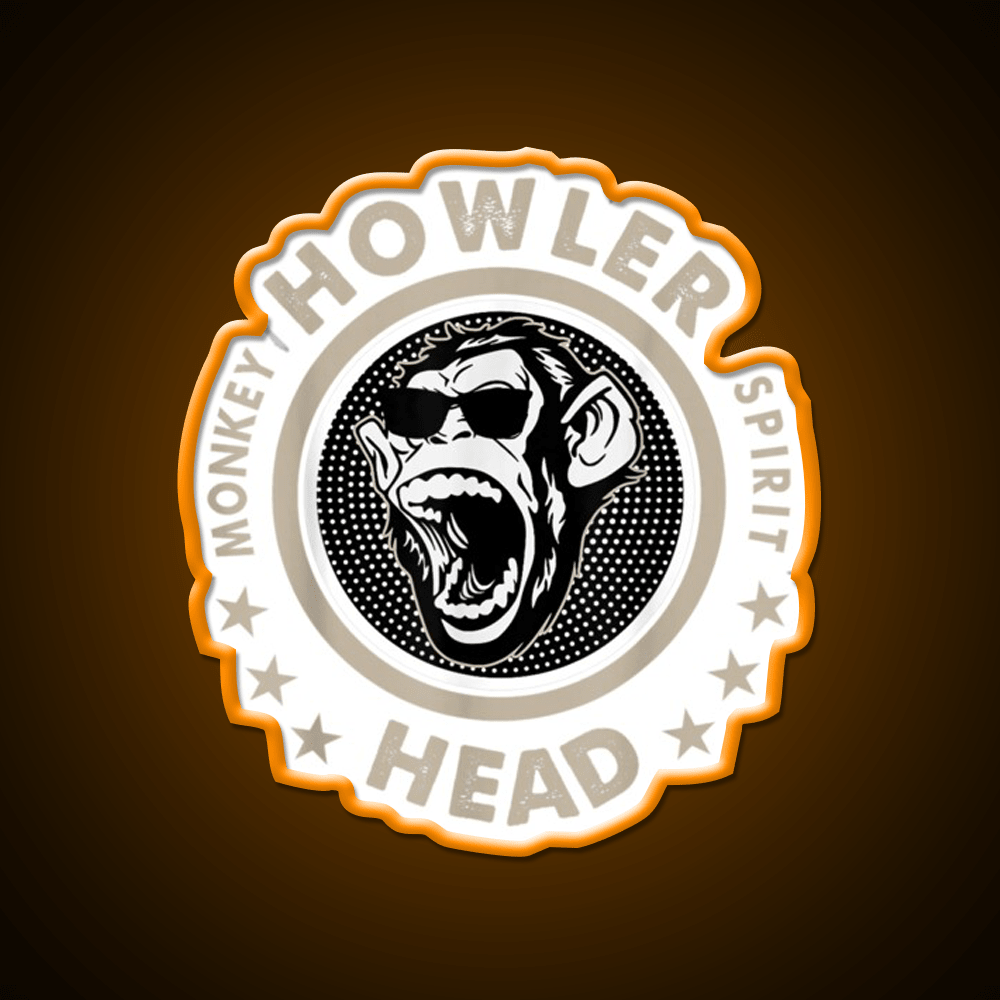 Howler Head Monkey Kentucky Bourbon Whiskey Drink Bar Led Neon Sign Rgb Color - Shineneon