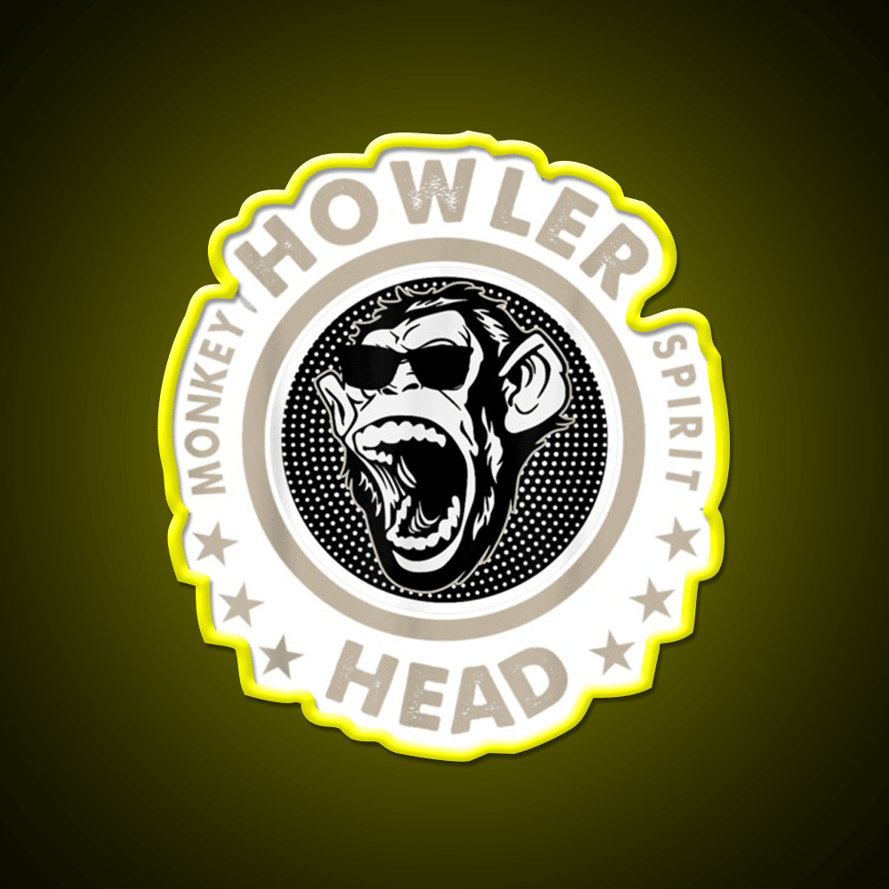 Howler Head Monkey Kentucky Bourbon Whiskey Drink Bar Led Neon Sign Rgb Color - Shineneon