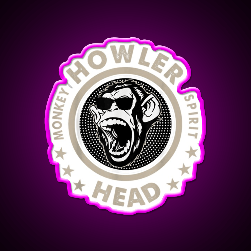Howler Head Monkey Kentucky Bourbon Whiskey Drink Bar Led Neon Sign Rgb Color - Shineneon