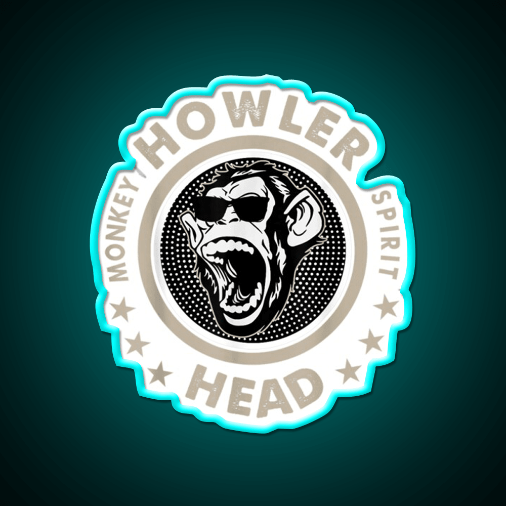 Howler Head Monkey Kentucky Bourbon Whiskey Drink Bar Led Neon Sign Rgb Color - Shineneon