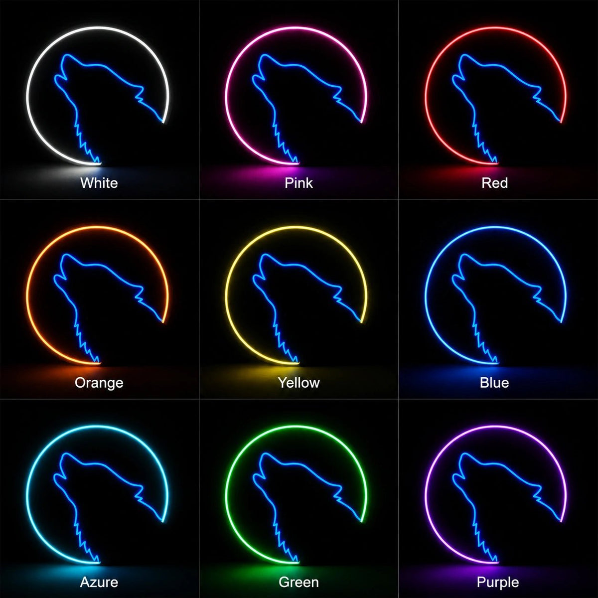 Howling Wolf Circle LED Neon Sign - Shineneon
