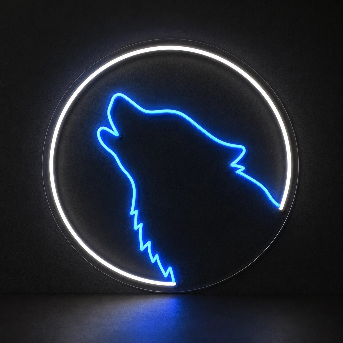 Howling Wolf Circle LED Neon Sign - Shineneon