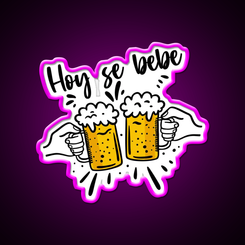 Hoy Se Bebe Party Drink Tequila Led Neon Sign Rgb Color - Shineneon