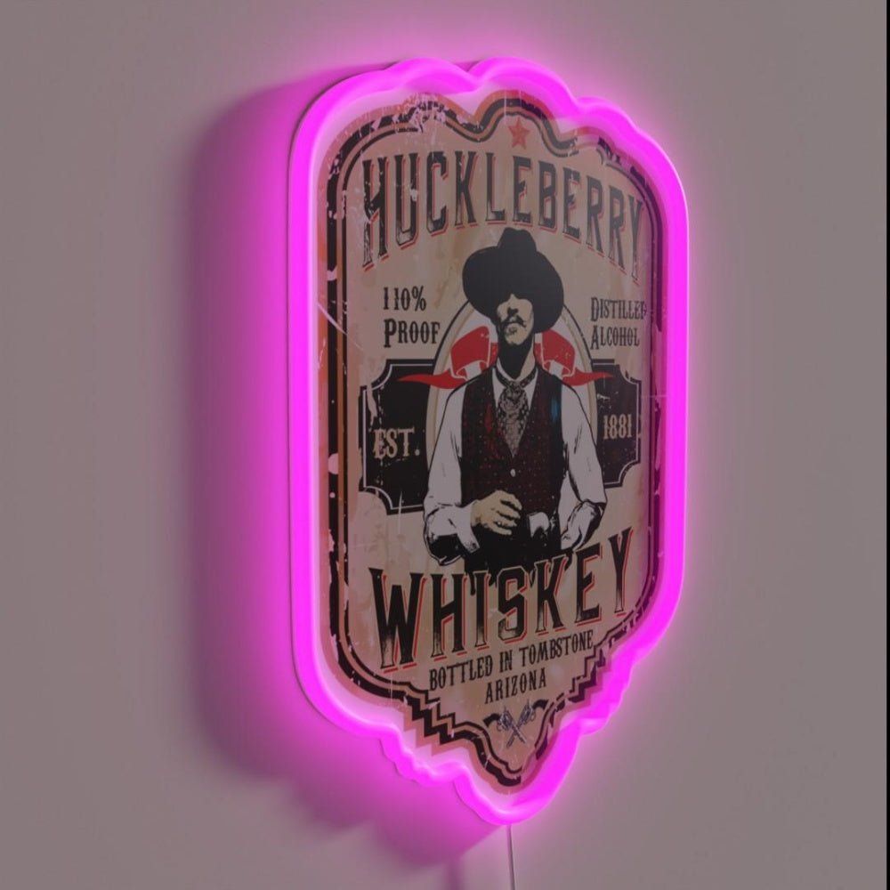 Huckleberry Whiskey Label Rgb Led Neon Sign - Shineneon