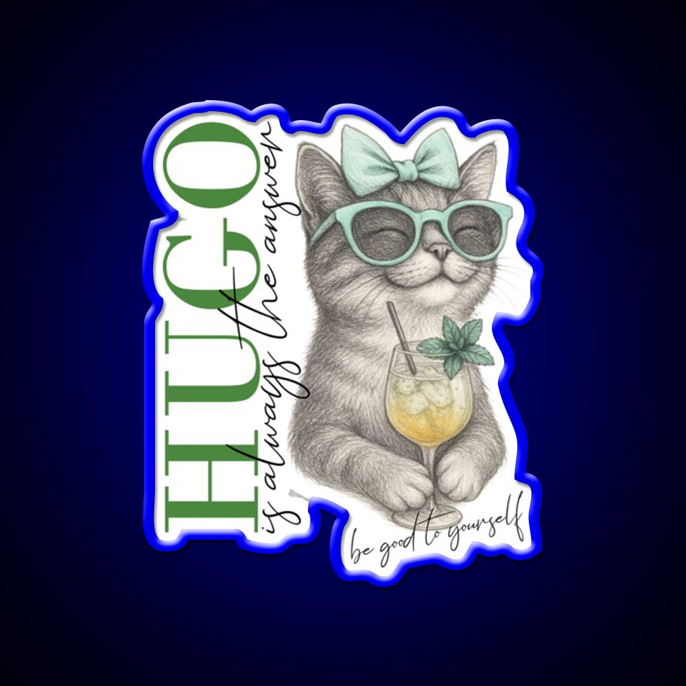 Hugo Cat Summer Drink Selfcare Cocktail Bar Decor Led Neon Sign Rgb Color - LED neon sign view 5