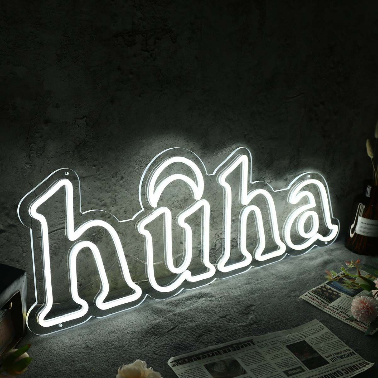 Huha White Led Neon Sign - Shineneon