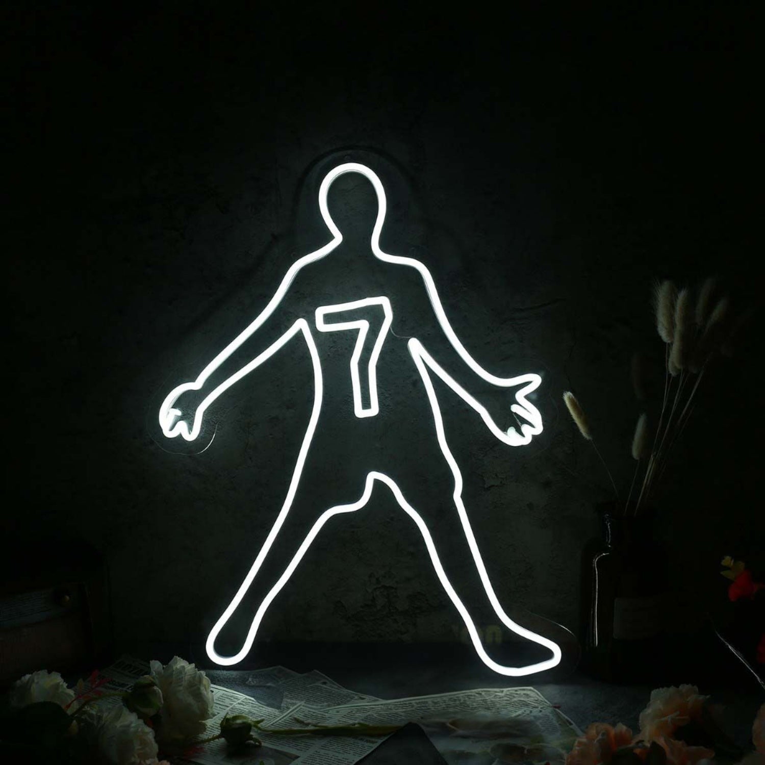 Human Silhouette With Number 7 Led Neon Sign - Shineneon