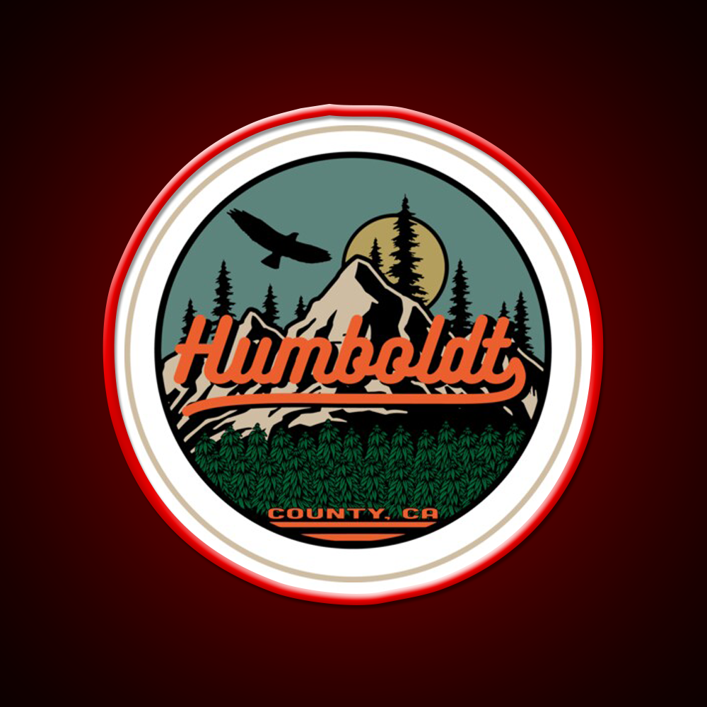 Humboldt County California Seal Hemp Inspired Green Leaf Led Neon Sign Rgb Color - LED neon sign view 10