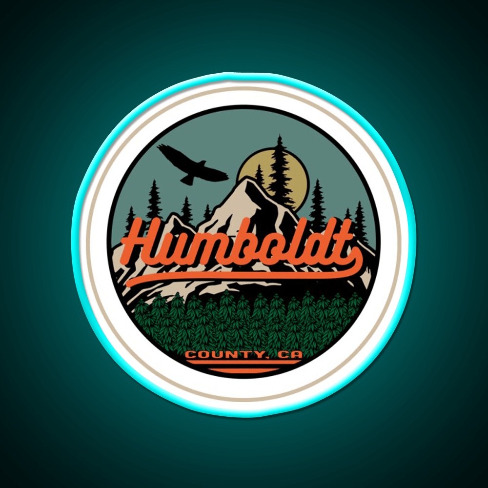 Humboldt County California Seal Hemp Inspired Green Leaf Led Neon Sign Rgb Color - Shineneon