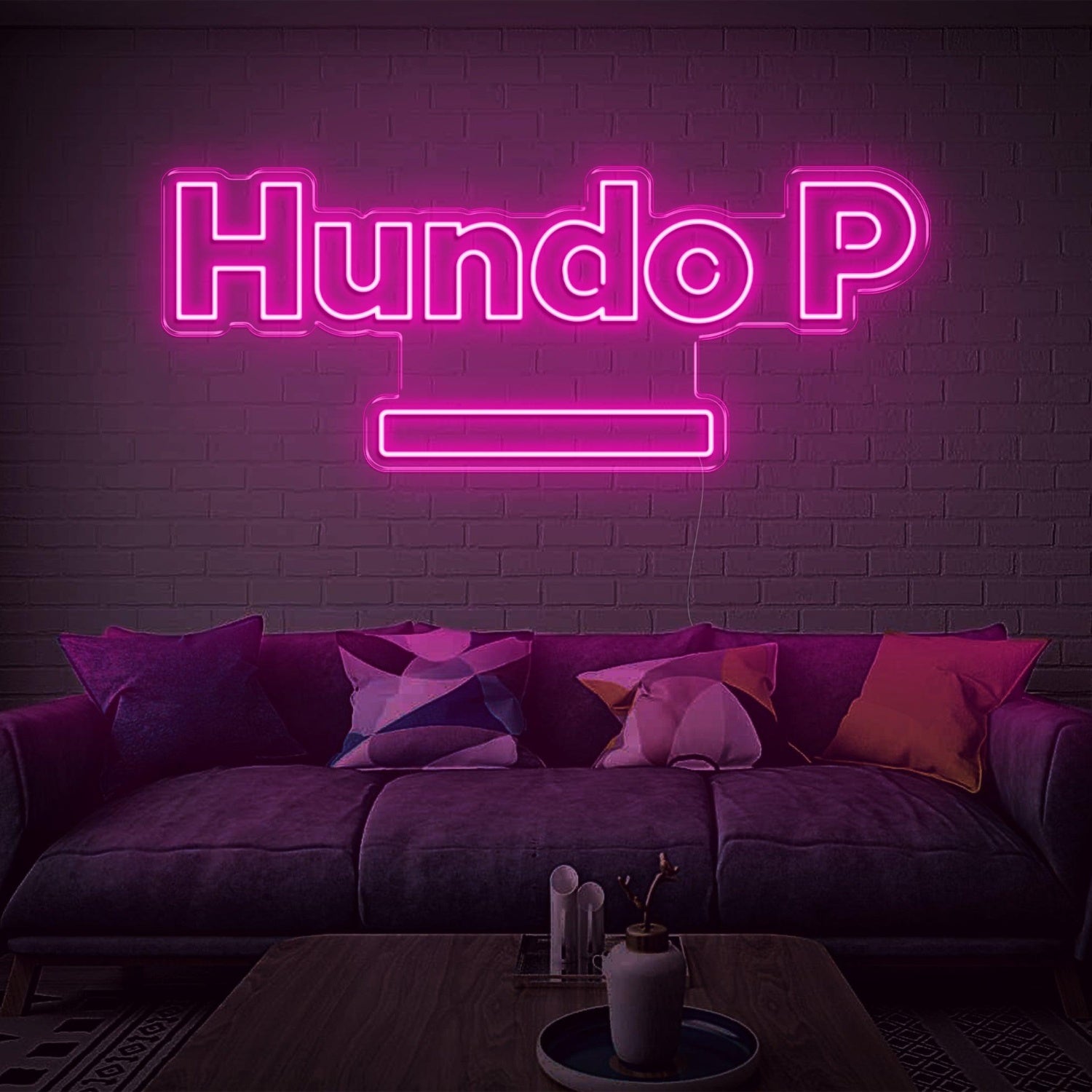 Hundo P Cyan Led Neon Sign For Modern Home Decor | Shineneon