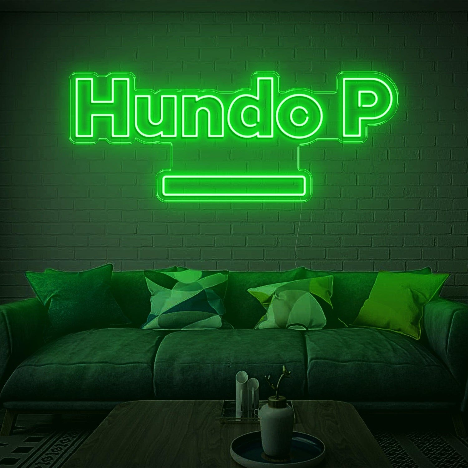 Hundo P Cyan Led Neon Sign For Modern Home Decor | Shineneon