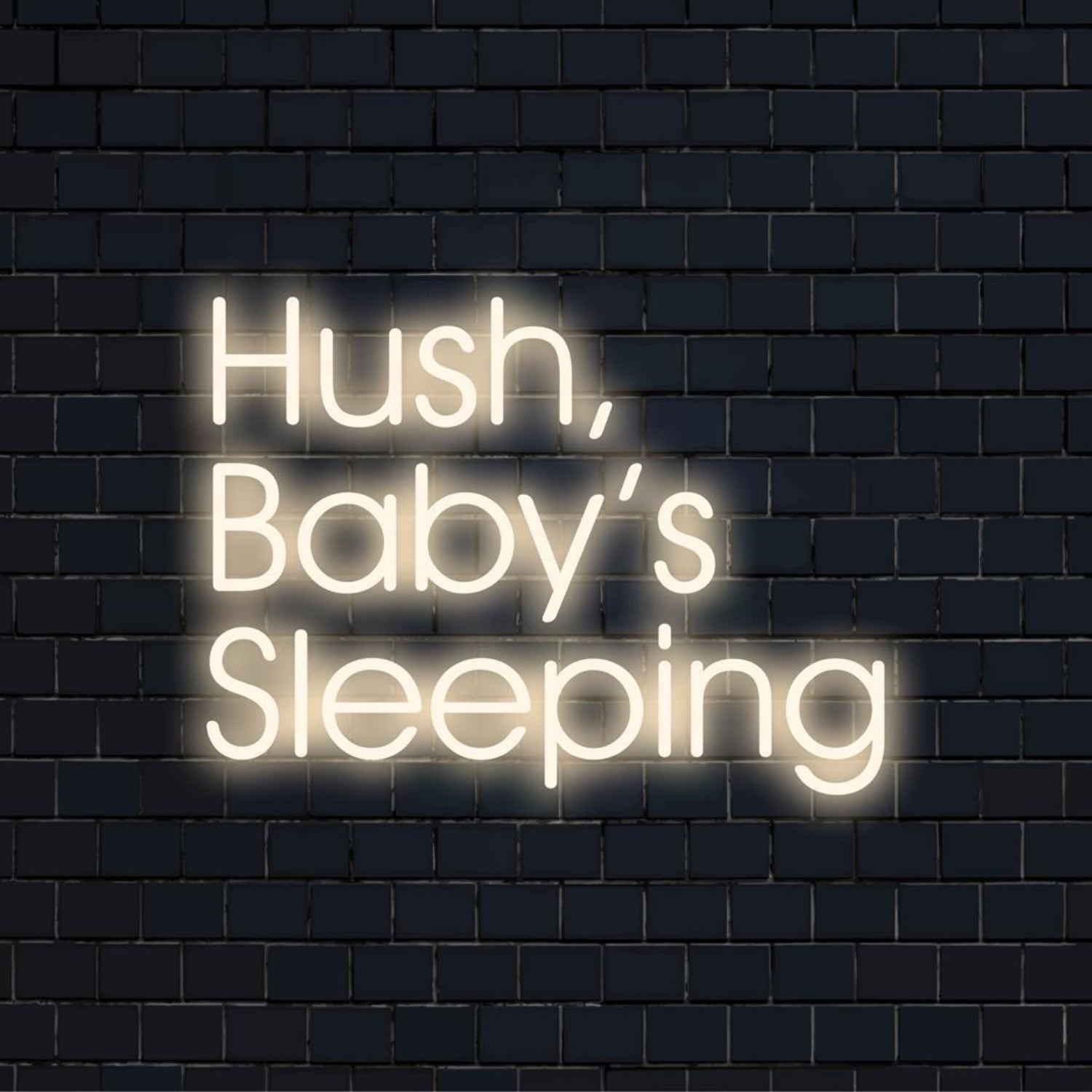 Hush Babys Sleeping White Glow Led Neon Sign For Nursery Wall Decor | Shineneon