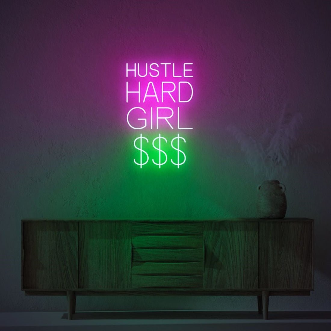 Hustle Hard Girl Dollar Led Sign Business Neon Sign - Shineneon