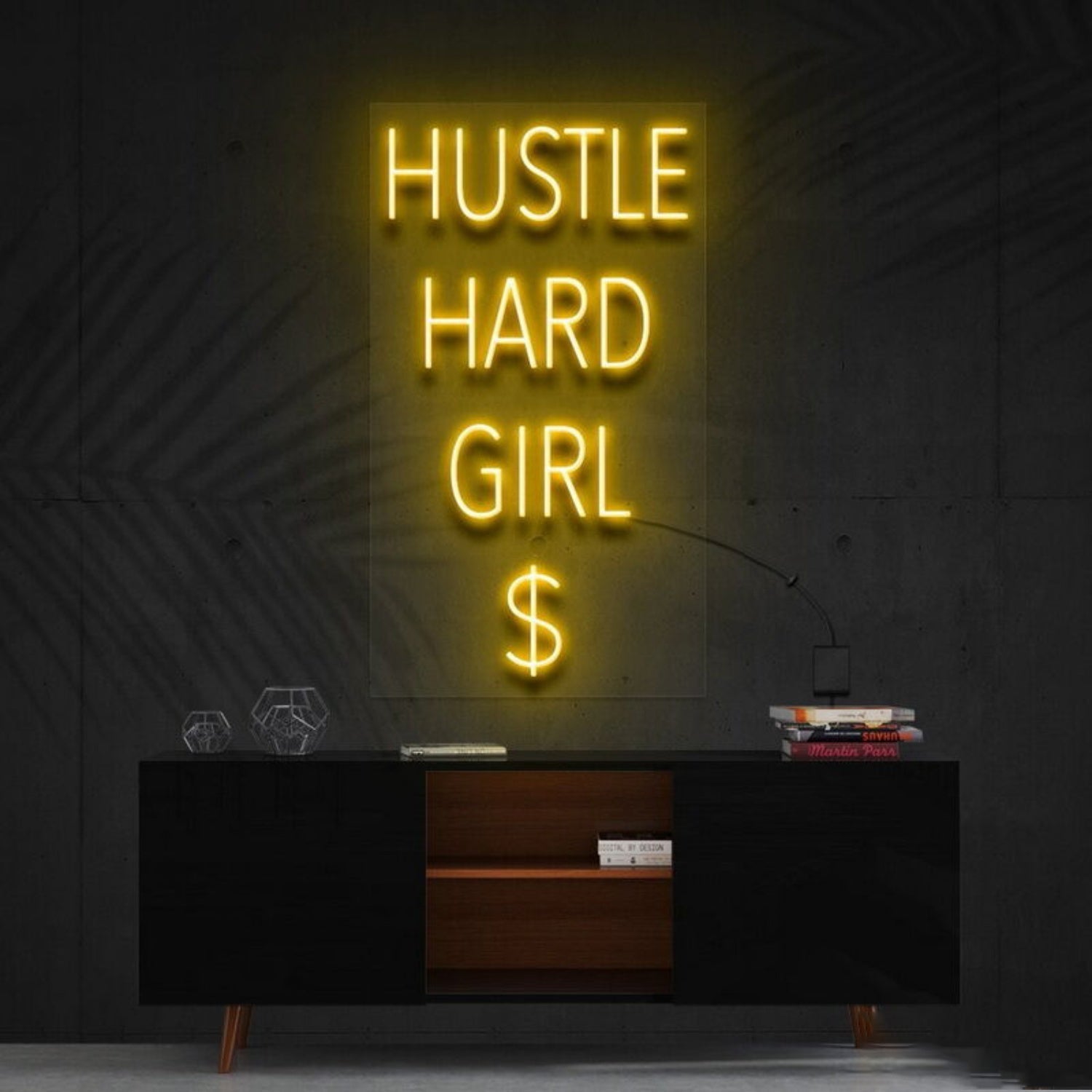 Hustle Hard Girl Led Neon Sign For Motivational Spaces - Shineneon
