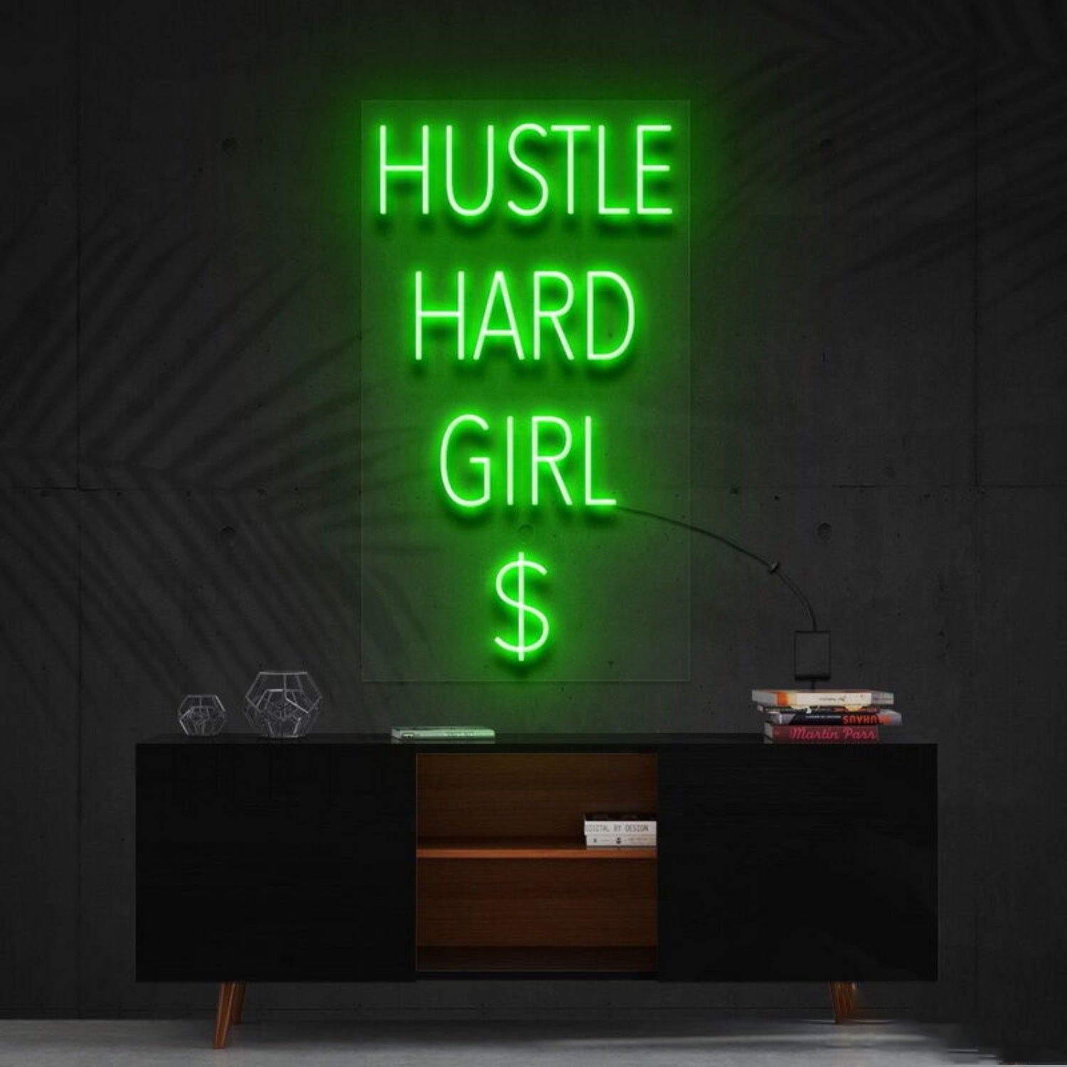 Hustle Hard Girl Led Neon Sign For Motivational Spaces - Shineneon