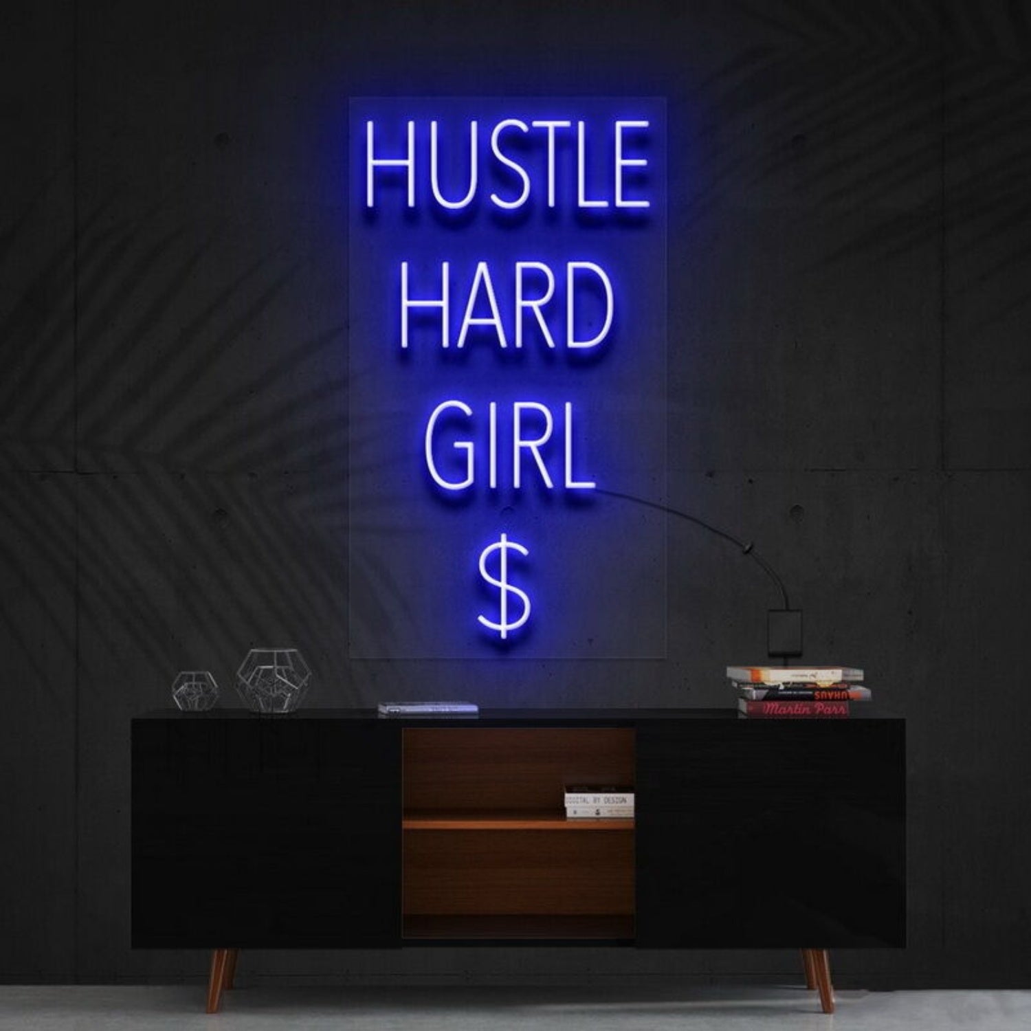 Hustle Hard Girl Led Neon Sign For Motivational Spaces - Shineneon