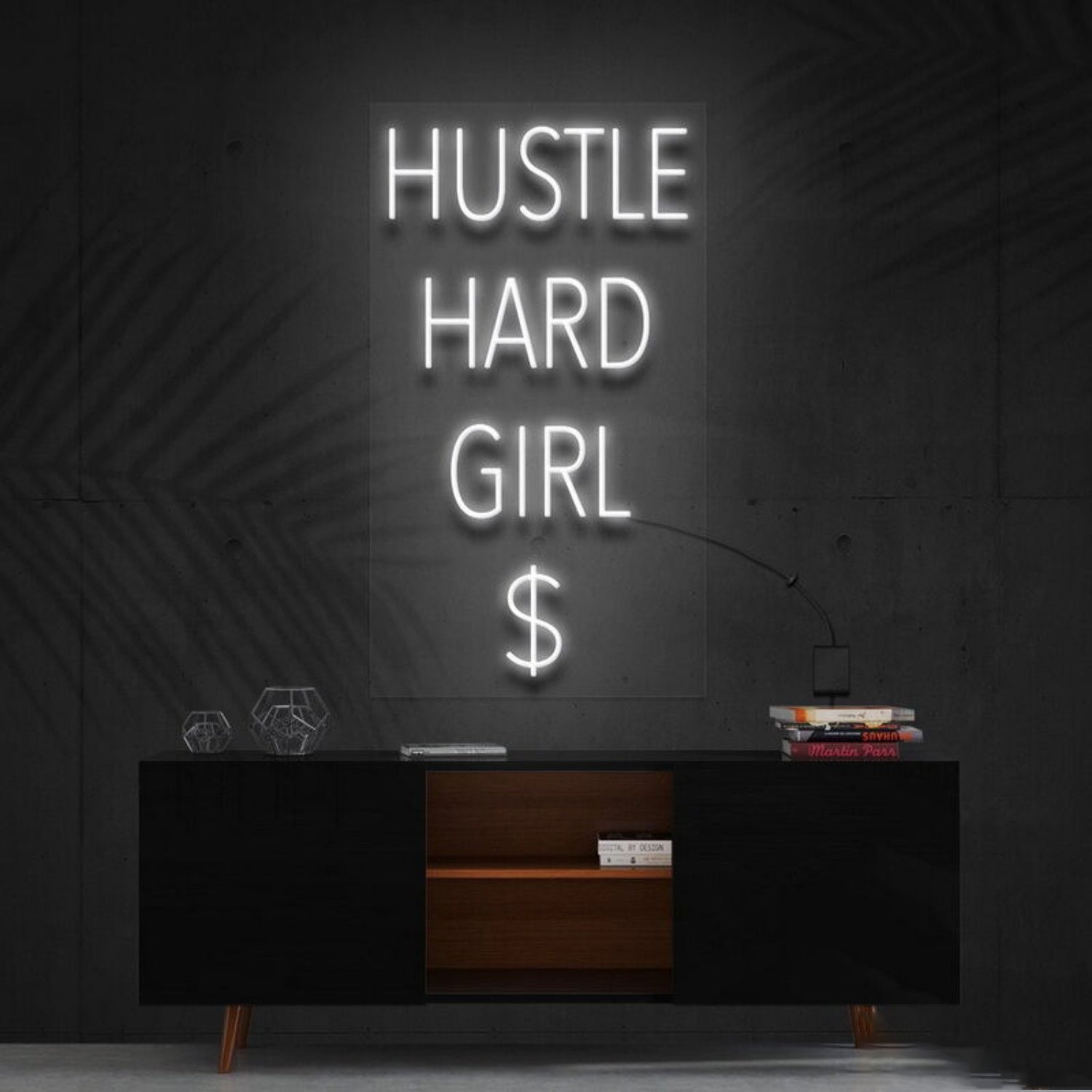 Hustle Hard Girl Led Neon Sign For Motivational Spaces - Shineneon