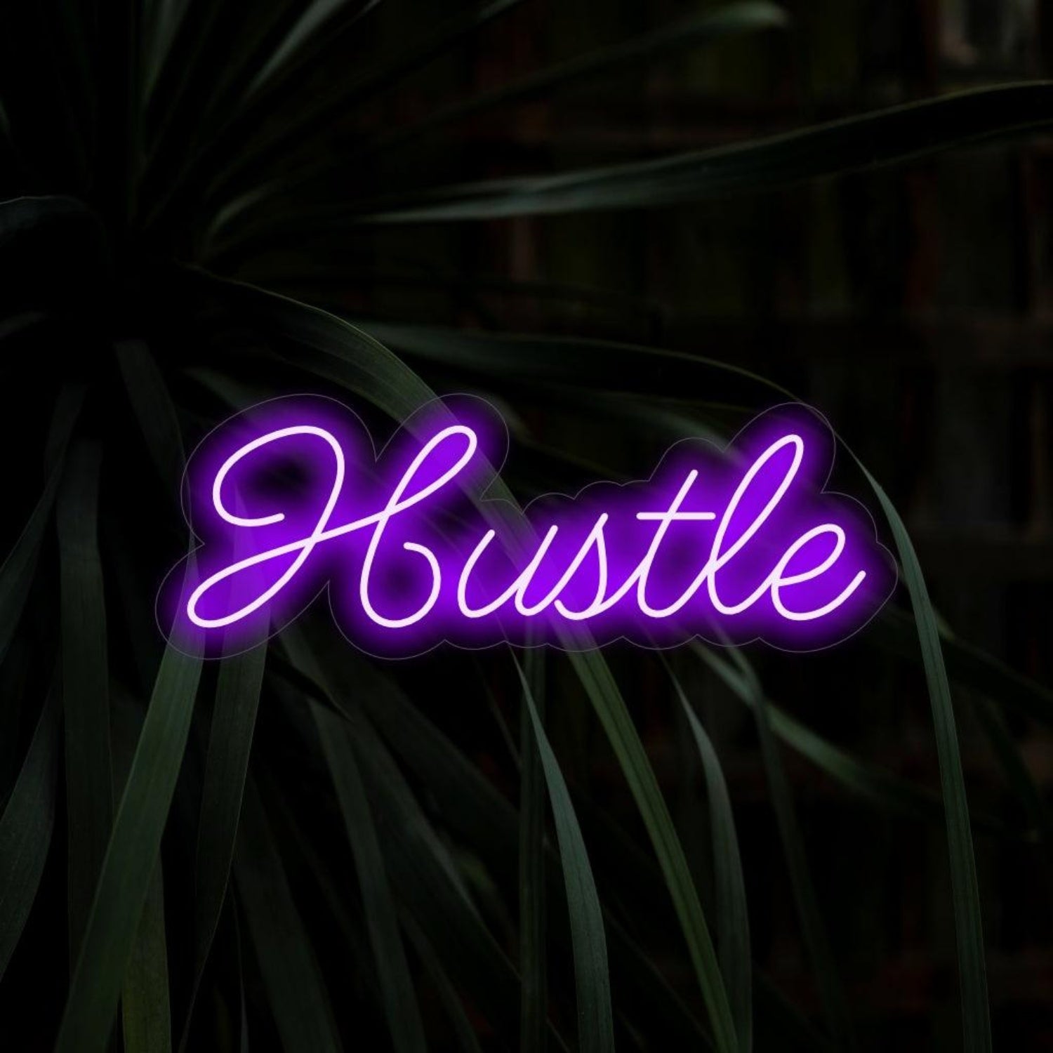 Hustle Purple White Led Neon Sign For Home Office Studio Decor | Shineneon