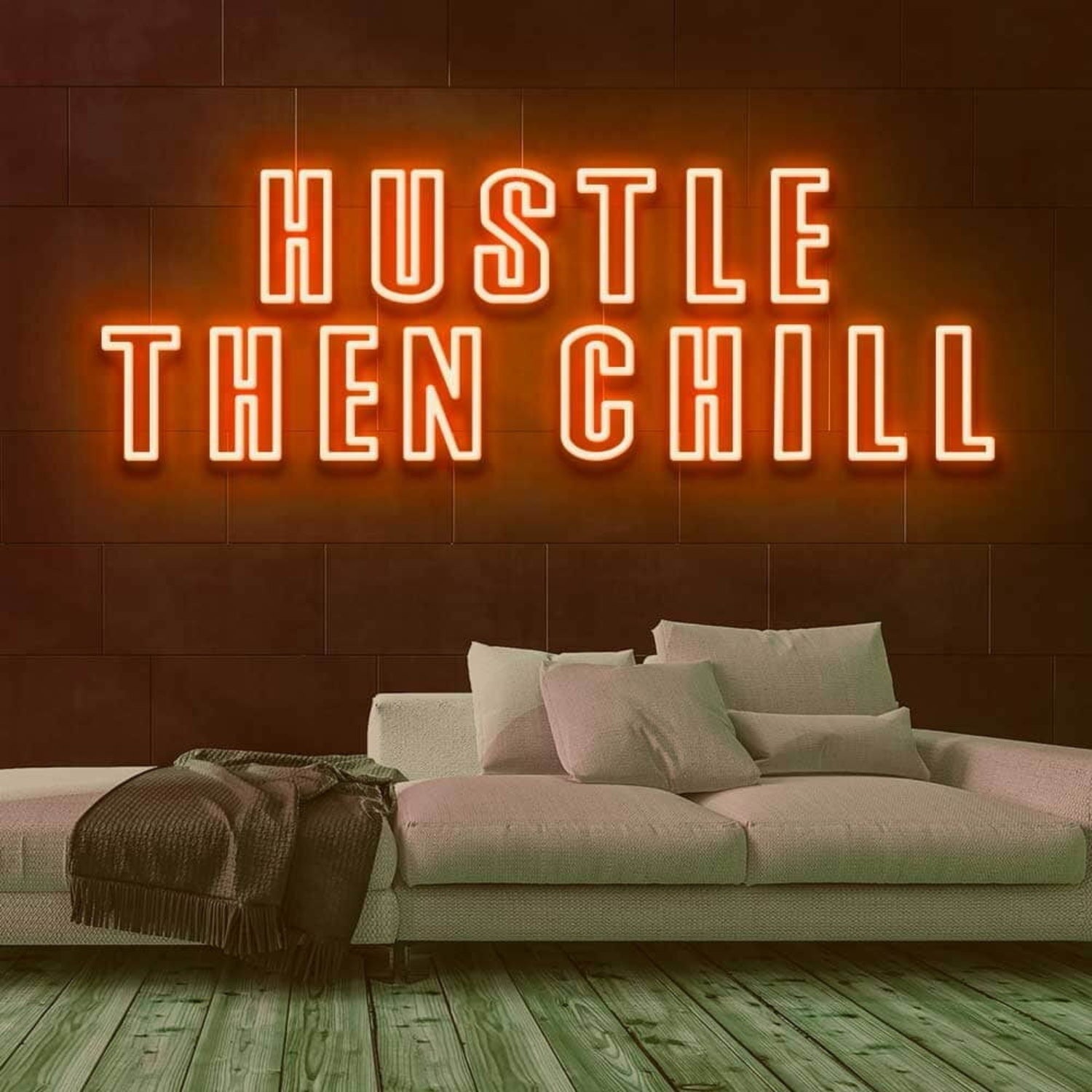 Hustle Then Chill Led Neon Sign - Shineneon