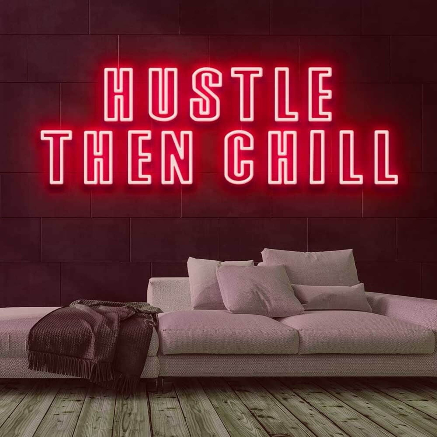 Hustle Then Chill Led Neon Sign - Shineneon