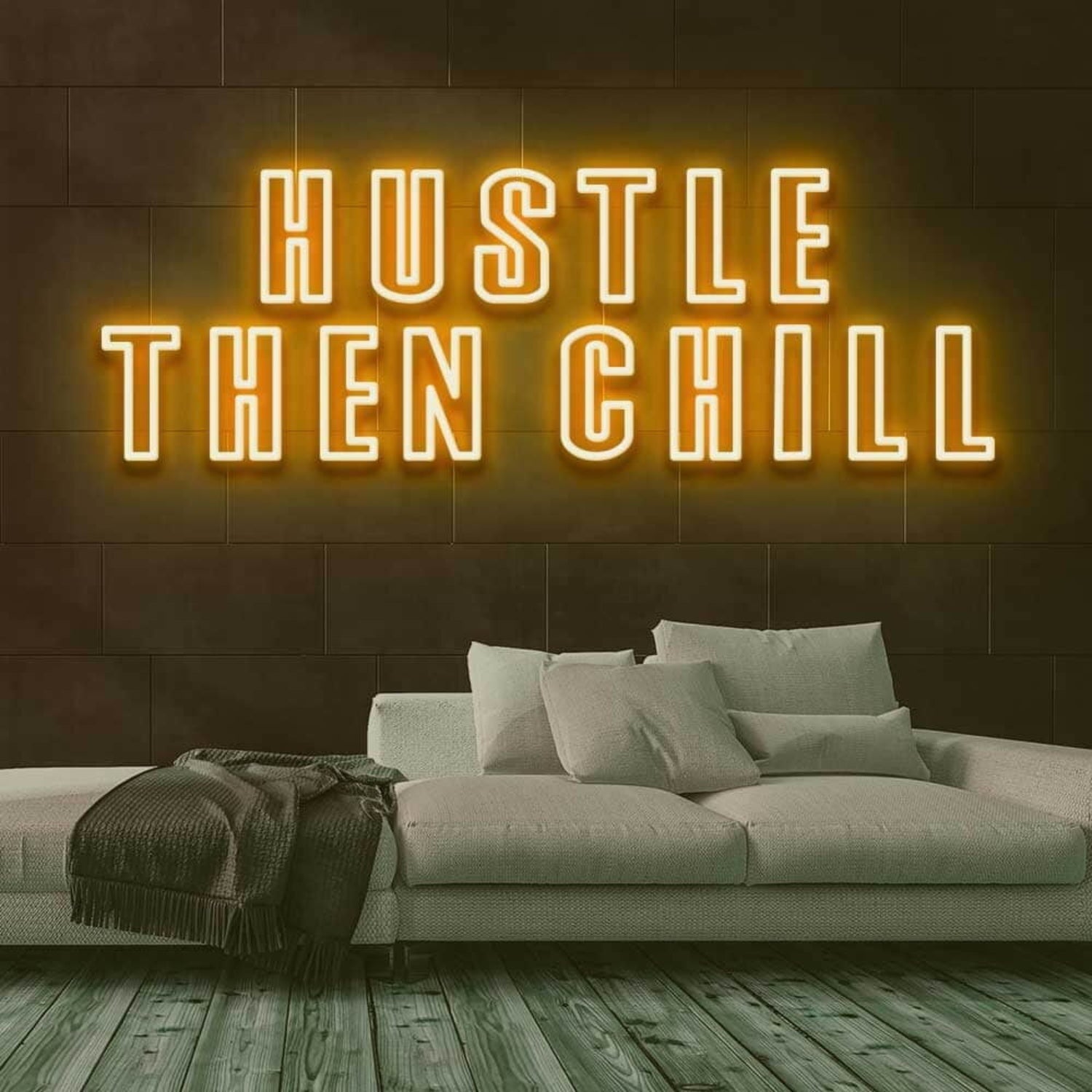 Hustle Then Chill Led Neon Sign - Shineneon