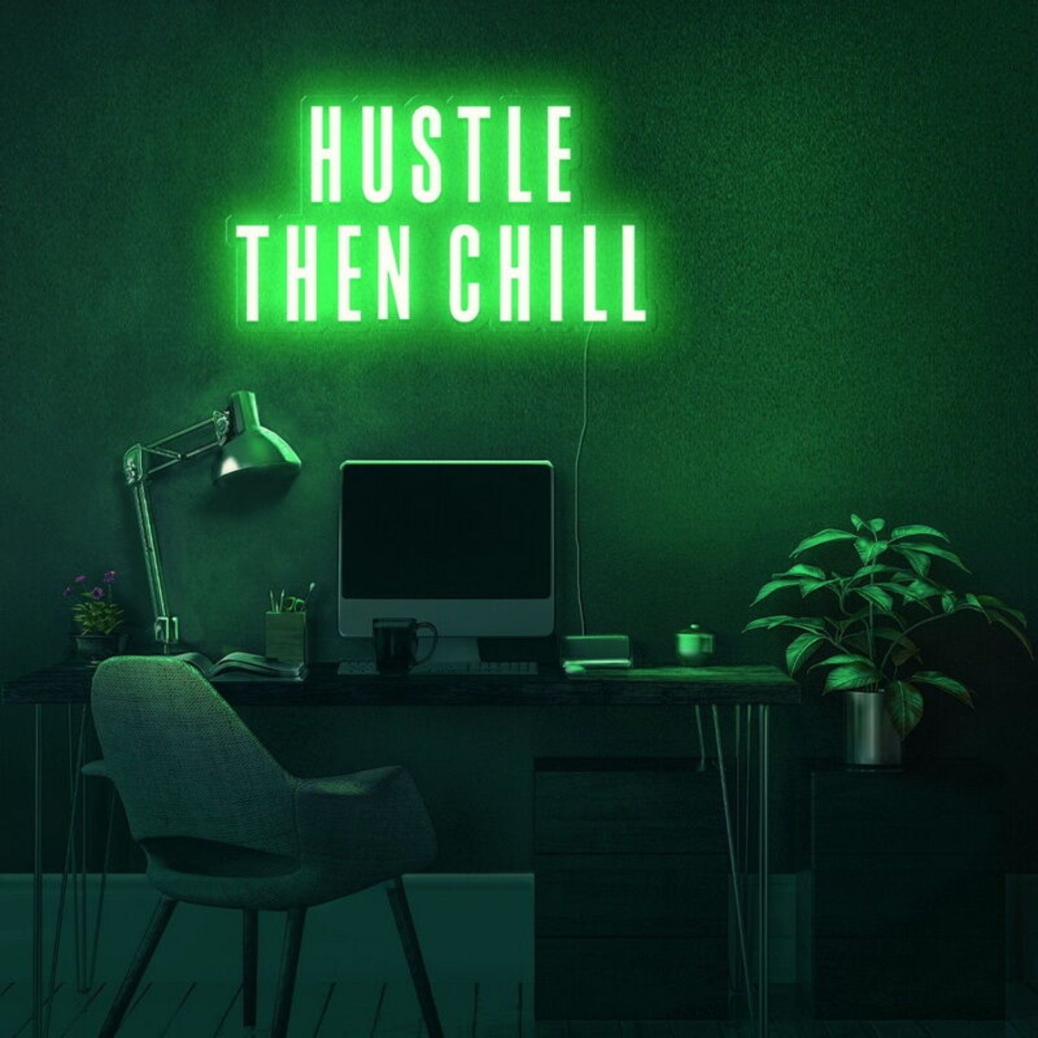 Hustle Then Chill Led Neon Sign For Balanced And Productive Environments | Shineneon