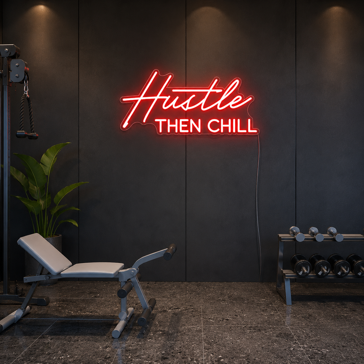 Hustle Then Chill LED Neon Sign Wall Neon Sign - 01 Original Product Image