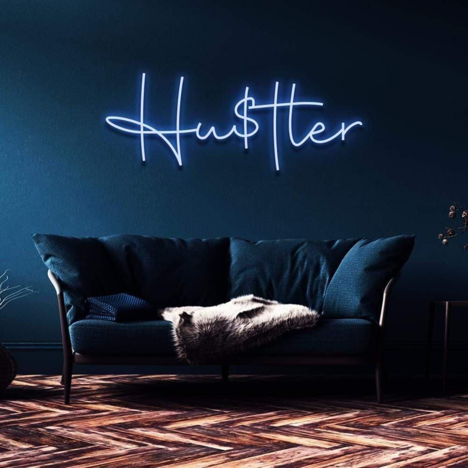 Hustler Light Blue Script Led Neon Sign For Modern Home Decor | Shineneon