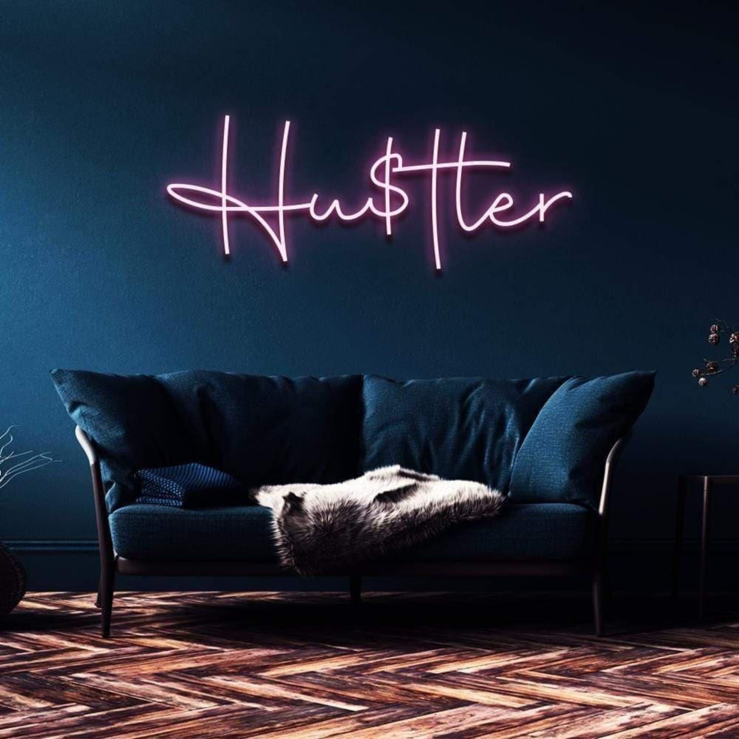 Hustler Light Blue Script Led Neon Sign For Modern Home Decor | Shineneon