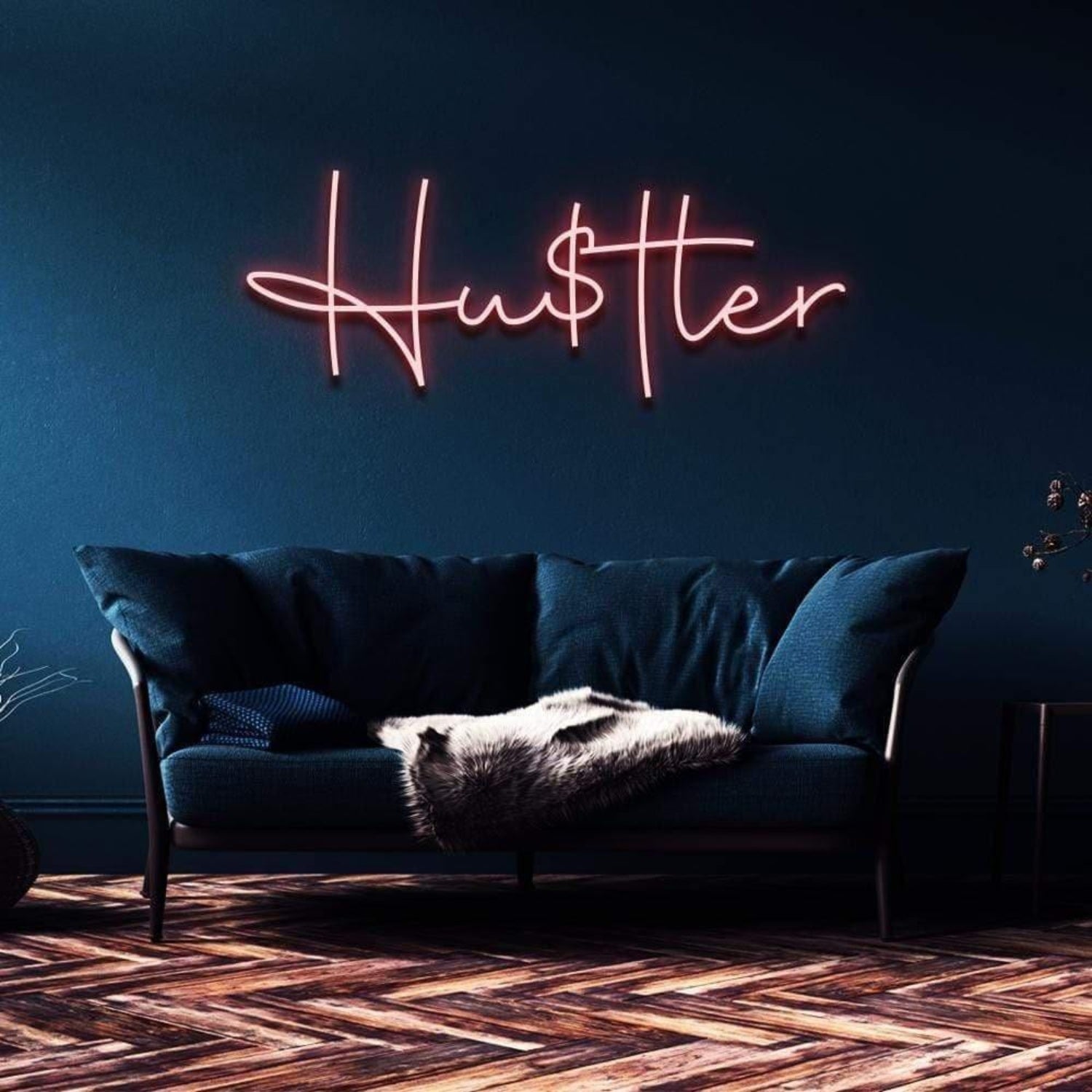 Hustler Light Blue Script Led Neon Sign For Modern Home Decor | Shineneon