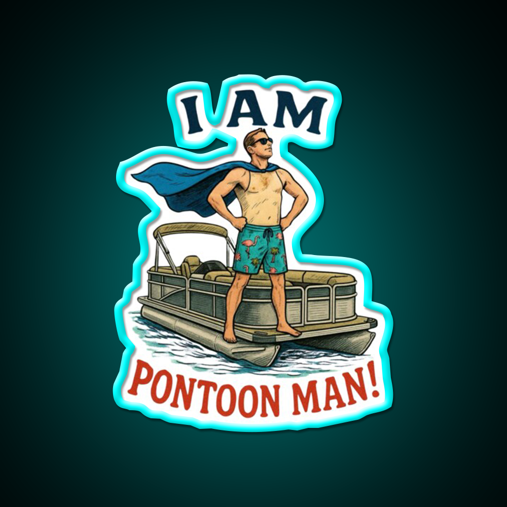 I Am Pontoon Man Beer Bar Decor Led Neon Sign Rgb Color - Size and dimension reference